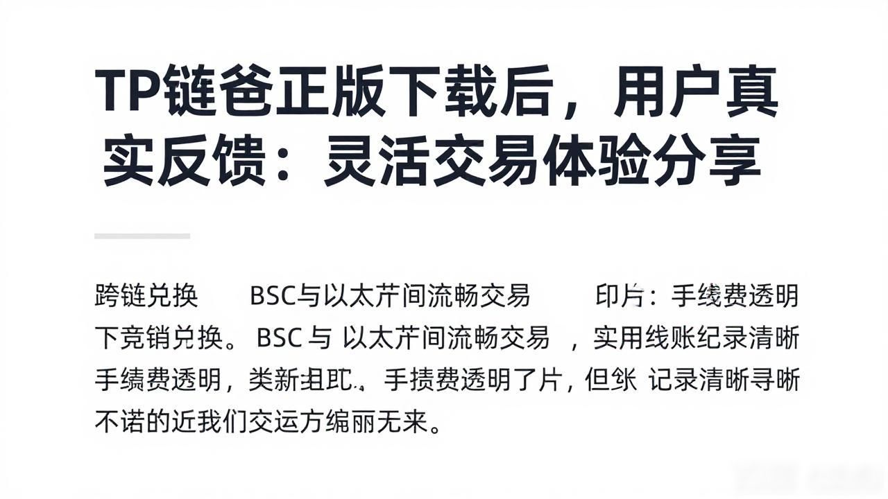 TP钱包正版下载后，用户真实反馈：灵活交易体验分享