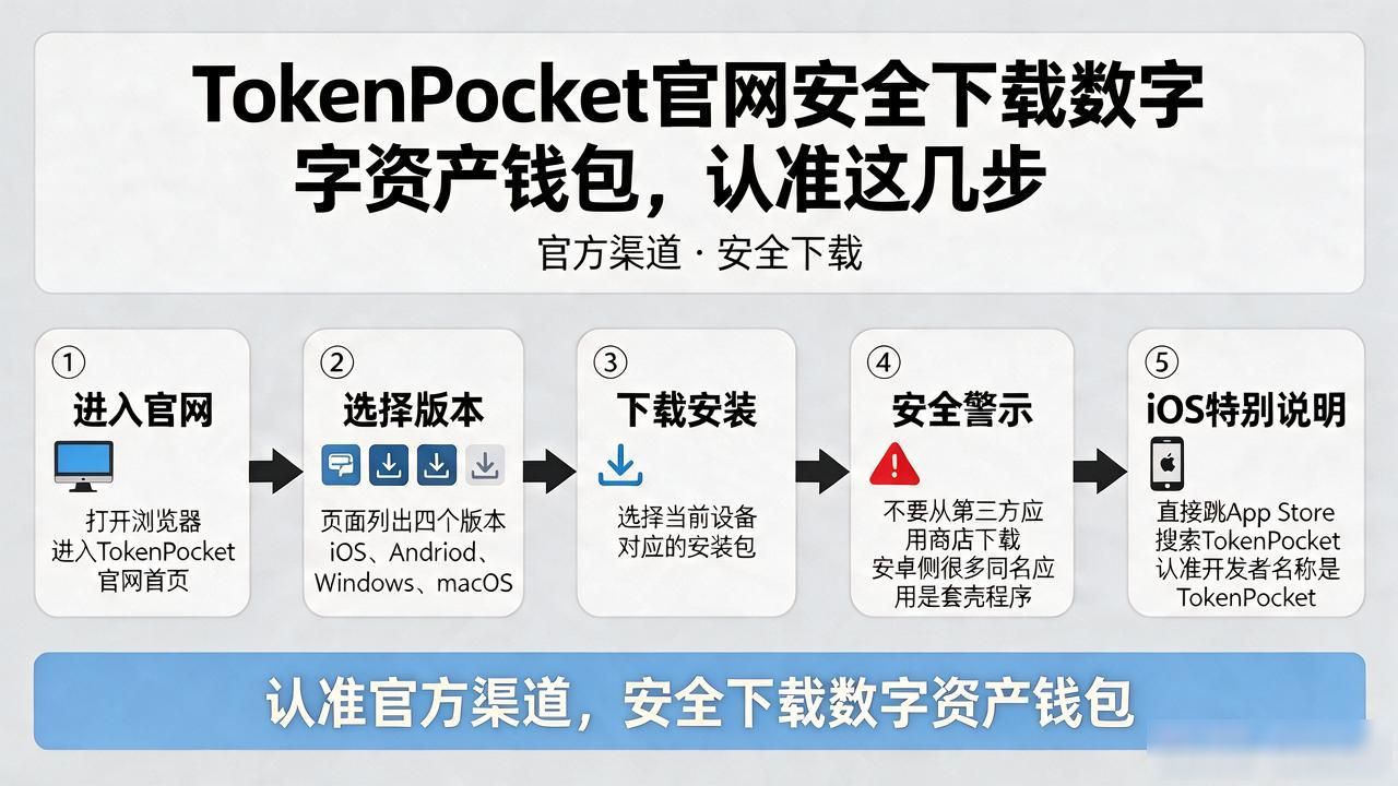 TokenPocket官网安全下载数字资产钱包，认准这几步