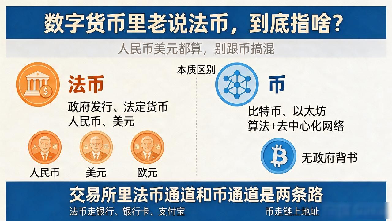 数字货币里老说法币，到底指啥？人民币美元都算，别跟币搞混