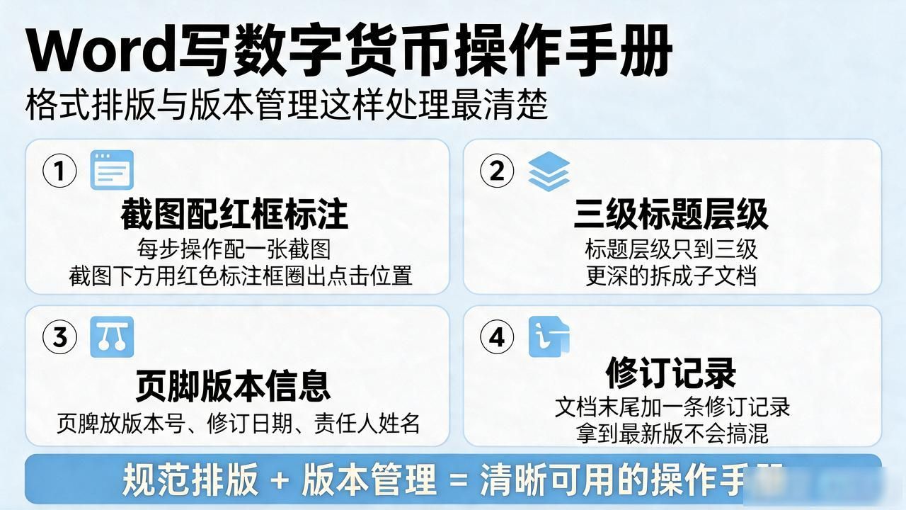 word写数字货币操作手册，格式排版和版本管理这样处理最清楚